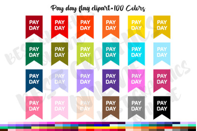 100 Pay Day Bunting Flags Clipart Set