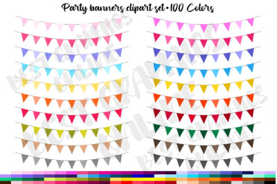 100 Tinted Bunting Banners Pennant Flags