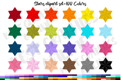 100 Colors Stars Clipart Graphics