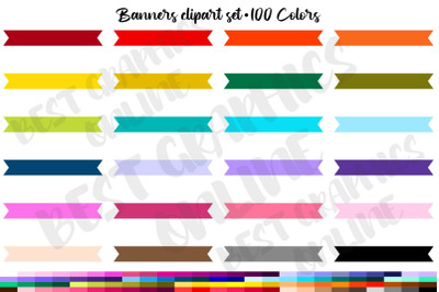 Ribbon Banners Frame Clipart Set Frames