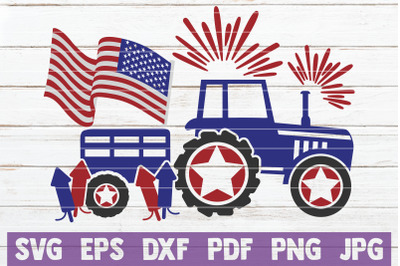 4th Of July Tractor SVG Cut File