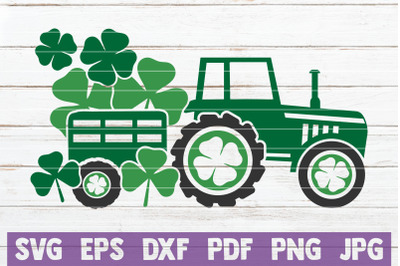 St Patrick&#039;s Day Tractor SVG Cut File