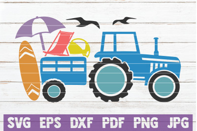 Summer Tractor SVG Cut File