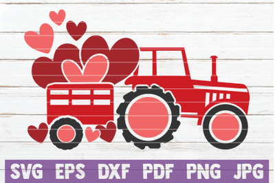 Valentines Tractor SVG Cut File