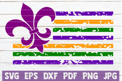 Mardi Gras Flag SVG Cut File