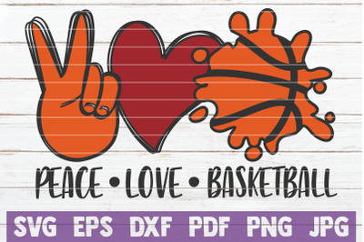 Peace Love Basketball SVG Cut File