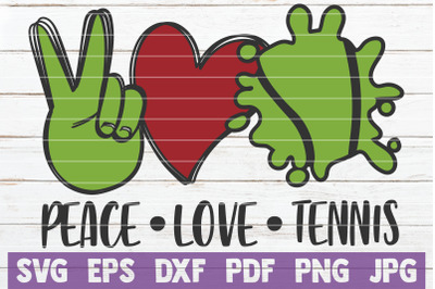 Peace Love Tennis SVG Cut File