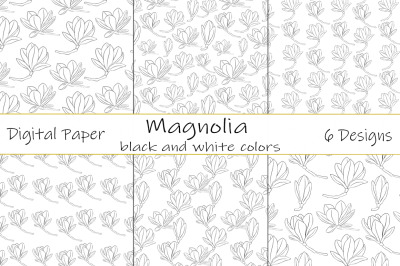 Magnolia pattern. Magnolia graphics pattern. Magnolia Flower SVG