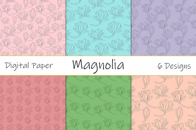 Magnolia pattern vector. Magnolia SVG flower pattern vector