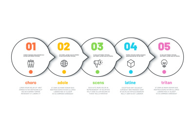 Process line infographic. 5 options timeline calendar, organization wo