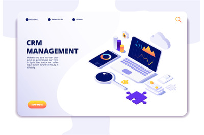 Crm concept. Customer relationship management. Database web system sol