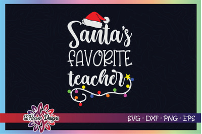Santa&#039;s favorite teacher Christmas lights
