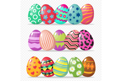 Coloring easter eggs vector isolated on transparent background