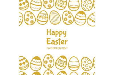 Happy easter egghunt vector banner template with text