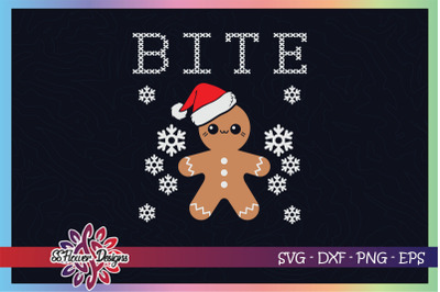 Bite Gingerbread Cute Christmas