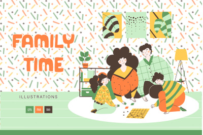 Family time - warm illustration