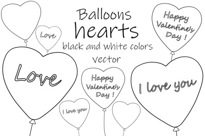 Balloons hearts graphics vector. Valentine&#039;s day vector SVG