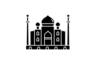 Taj Mahal black glyph icon
