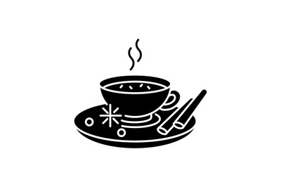 Masala chai black glyph icon