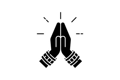 Namaste black glyph icon