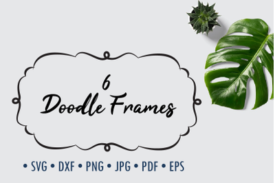 Doodle Frames, Svg cut file, clip art brackets
