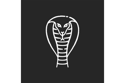 King cobra chalk white icon on black background