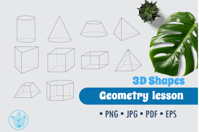 3D shapes for geometry, png clip art