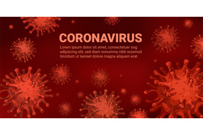 Covid-19 background. Coronavirus infection germs. Pandemia 2020 monoch