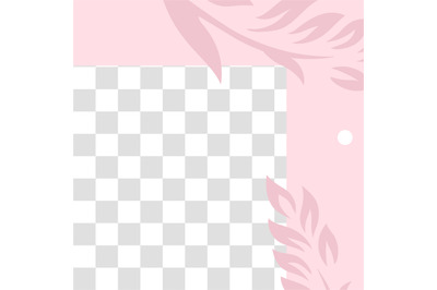 Pink floral post. Cute abstract social media post template