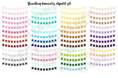 Party Bunting Banners Clipart Set