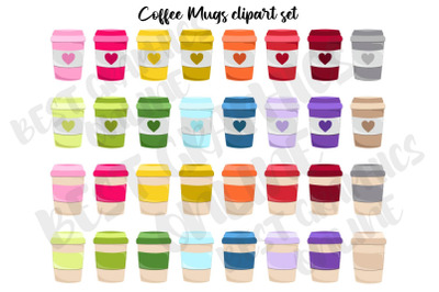 Coffee Lover Cup Clipart Set Graphics