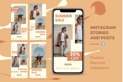Special discount instagram stories and posts keynote template