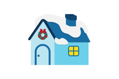 Christmas Snow House Vector Illustration