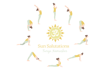 Sun Salutations yoga illustration