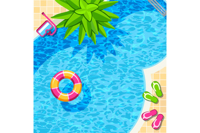 Swimming pool top view for relax vector background