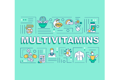 Multivitamins word concepts banner