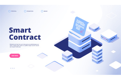 Smart contract concept. Digital signature document smart contracts fin