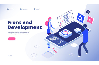 Front end development. Programmer develop computer website interface f