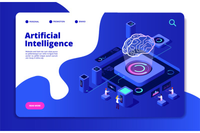 Artificial intelligence concept. Ai smart technology brain networking