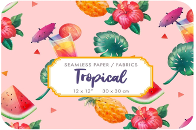 Tropical digital paper  - Seamless baby boy fabric   digital pattern