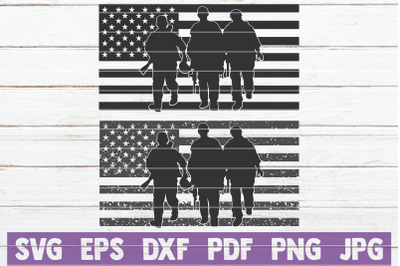 USA Soldiers Flag SVG Cut Files