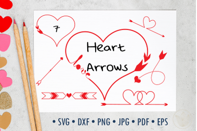 Heart Arrows, Svg cut file, Clip art png