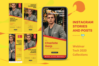 Webinar event instagram stories and posts keynote template