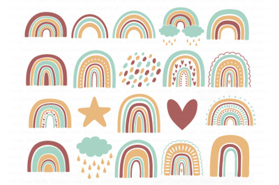 Rainbow SVG, Rainbows Terracotta SVG Cut Files, Rainbow Clipart.