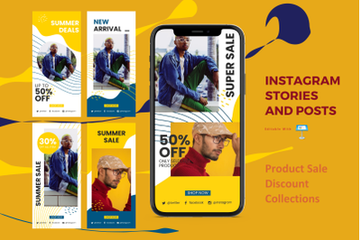 Product discount instagram stories and posts keynote template