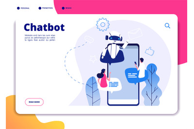 Chatbot. Robotics chatterbot smart robotical conversetion ai bot onlin