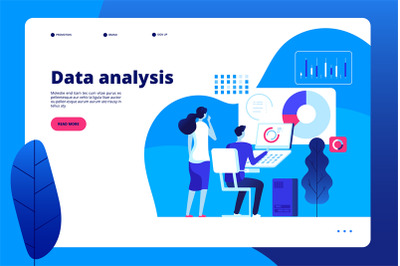 Data analysis. Digital interactive office business marketing processin