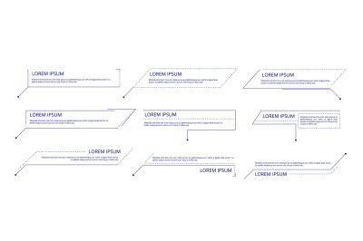 Callouts. Title text labels technology callout marketing titles boxes