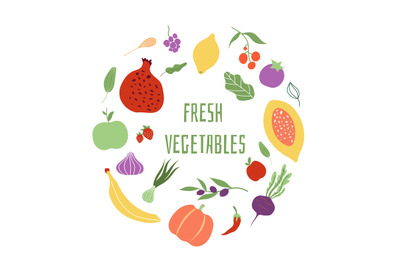 Fresh vegetables. Vegetable logo healthy food shop eco organic meal ve