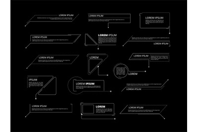 Callouts text. Title call out labels technology callout marketing boxe